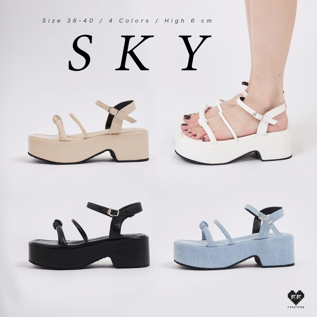 SKY ส้นตึกสไตล์ลูกคุณ สูง 6 cm สวยฉ่ำมง