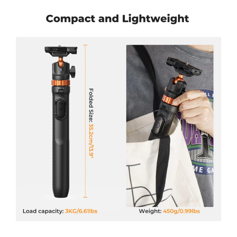 K&F MS-08 Selfie Stick Tripod ขาตั้งมือถือไม้เซลฟี่พร้อมรีโมท Bluetooth (KF09.127V1) thumbnail 8