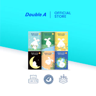 [1แพ็ก มินิ Cotton] Double A Care เพียว & พรีเมียมทิชชู หนา 3 ชั้น แบบมินิพ็อกเกต 10 แผ่น/ชิ้น (แพ็ก 12 ชิ้น)