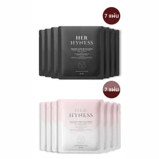 HER HYNESS INSTANT GLOW BLACK MASK (ยกกล่อง7 SHEETS) เฮอ ไฮเนส แบล็คมาส์ก เพื่อผิวโกลว์ใส 7 แผ่น