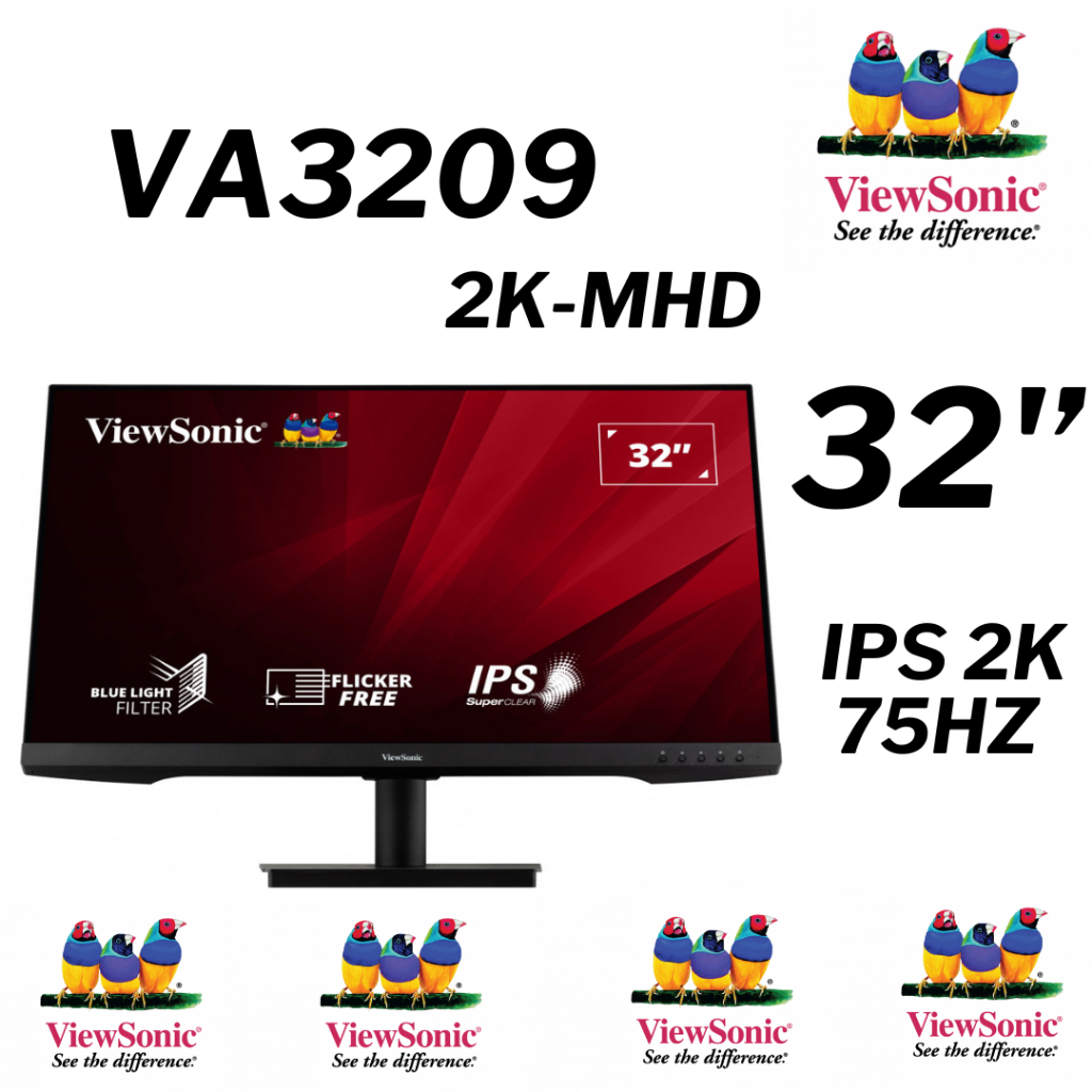 MONITOR (จอมอนิเตอร์) VIEWSONIC VA3209-2K-MHD - 31.5" IPS 2K 75Hz