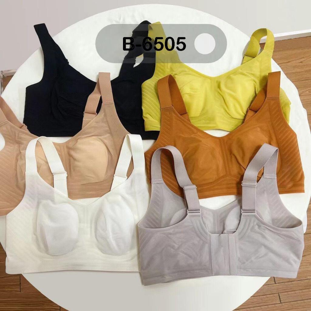 B-6505🥰M-4XL บราไร้ขอบตะขอหลัง ไม่มีโครง ดันทรงไร้รอยต่อ ผ้านิ่มใส่สบาย บราชุดชั้นในผู้หญิง