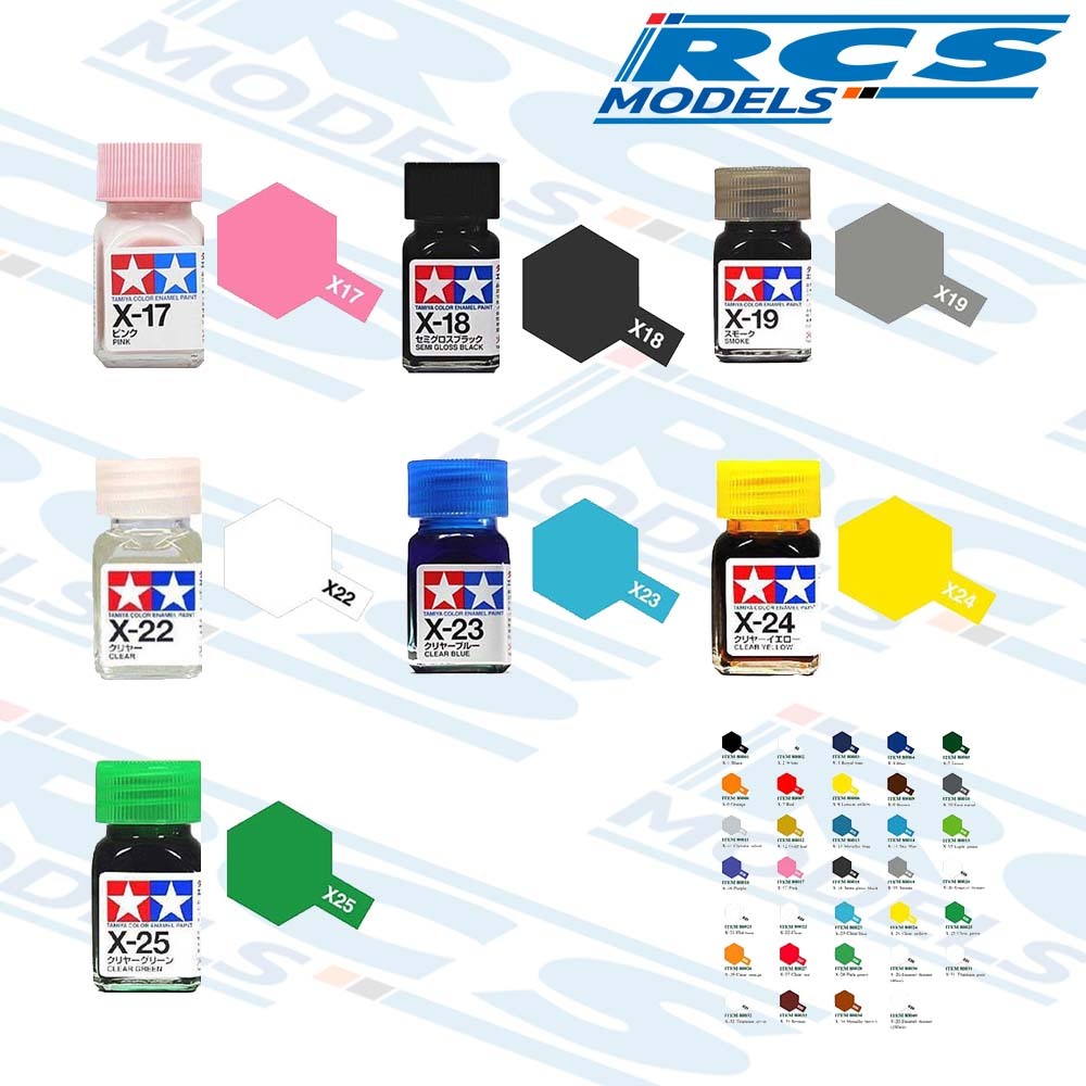 TAMIYA Enamel 80017 X-17, 80018 X-18, 80019 X-19, 80021 X-21, 80022 X-22, 80023 X-23, 80024 X-24, 80025 X-25 สีอีนาเมล