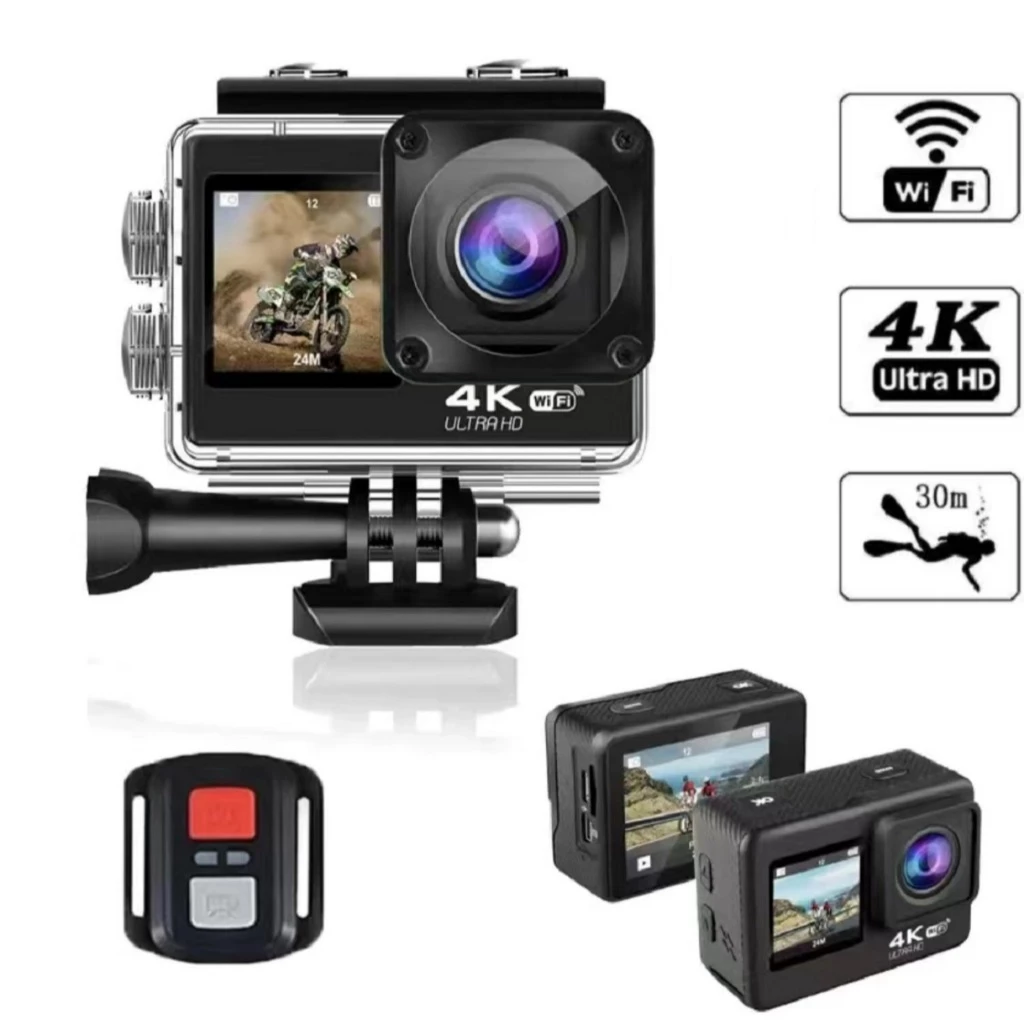 กล้องโกโปร 4K Ultra HD DV กันน้ำ 30 เมตร มุมกว้างติดหมวกและรถ thumbnail 5