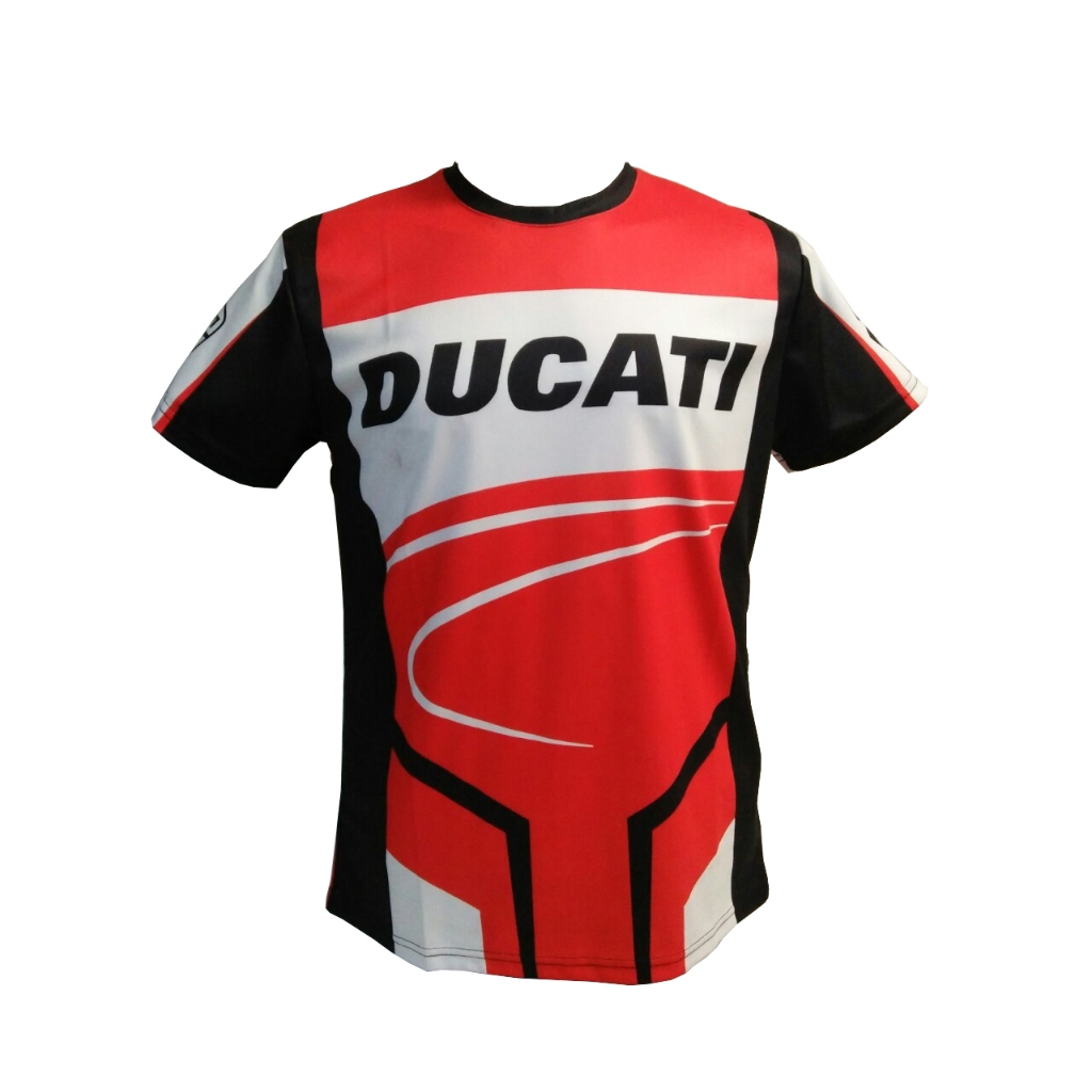 เสื้อยืดแขนสั้นคอกลม แดง-ดำ Ducati JT-528