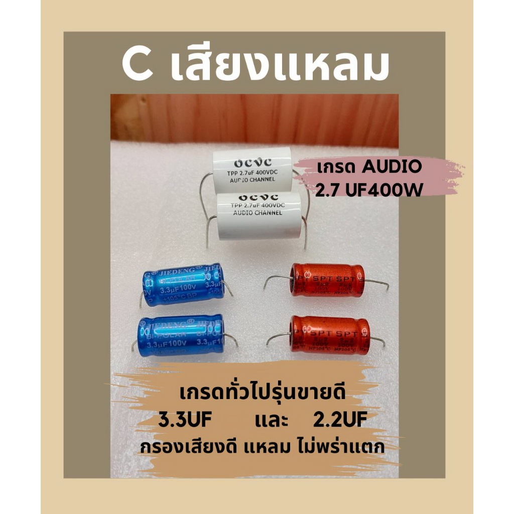 Cเสียงแหลม2.2และ3.3ไมโคร100v(2ชิ้น)เสียงใสไม่บาดหูcคุณภาพรุ่นขายดี