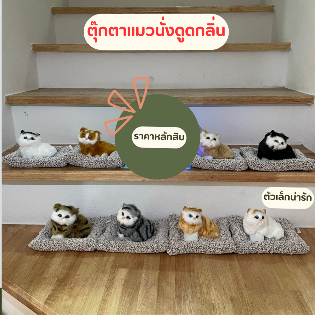 ตุ๊กตาเเมวนั่งดูดกลิ่นด้วยคาร์บอน ตัวเล็กน่ารัก สามารถว่างไว้บนรถเเละภายในบ้านได้