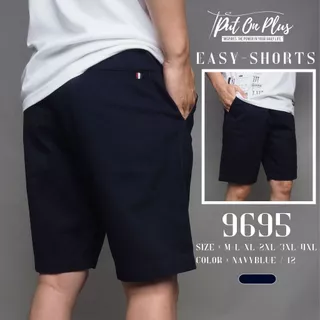 GOODWIN - 9695 EASY SHORTS กางเกงขาสั้น ผู้ชายเอวยืด ผ้าคอตต้อน สีพื้น