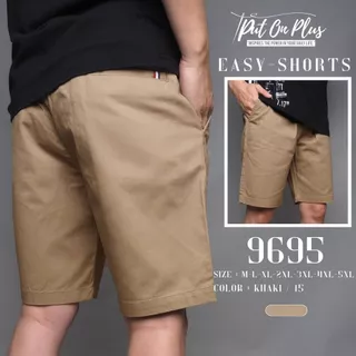 GOODWIN - 9695 EASY SHORTS กางเกงขาสั้น ผู้ชายเอวยืด ผ้าคอตต้อน สีพื้น