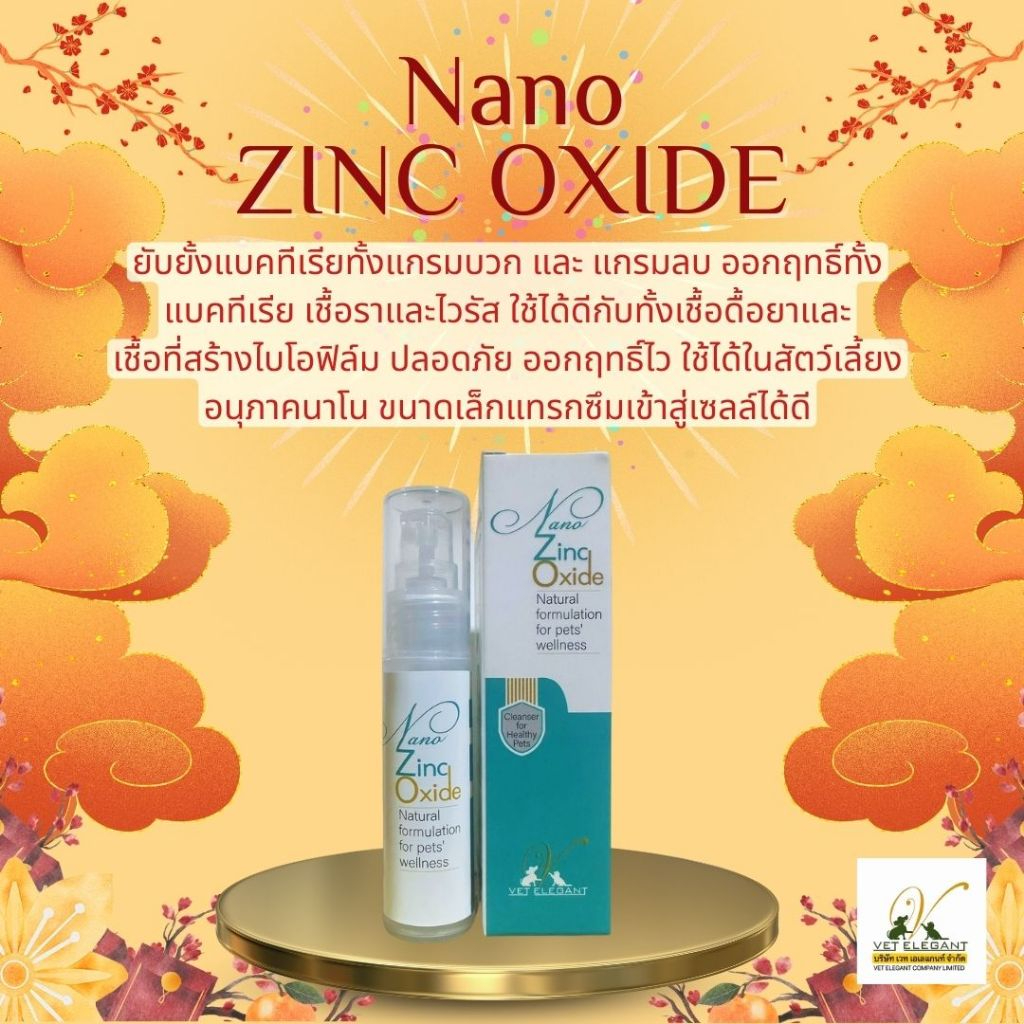 Nano Zinc Oxide Spray สเปรย์นาโน ซิงค์ออกไซด์ อนุภาคเล็กระดับนาโน สำหรับพ่นแผลผิวหนังและช่องปากในสัต