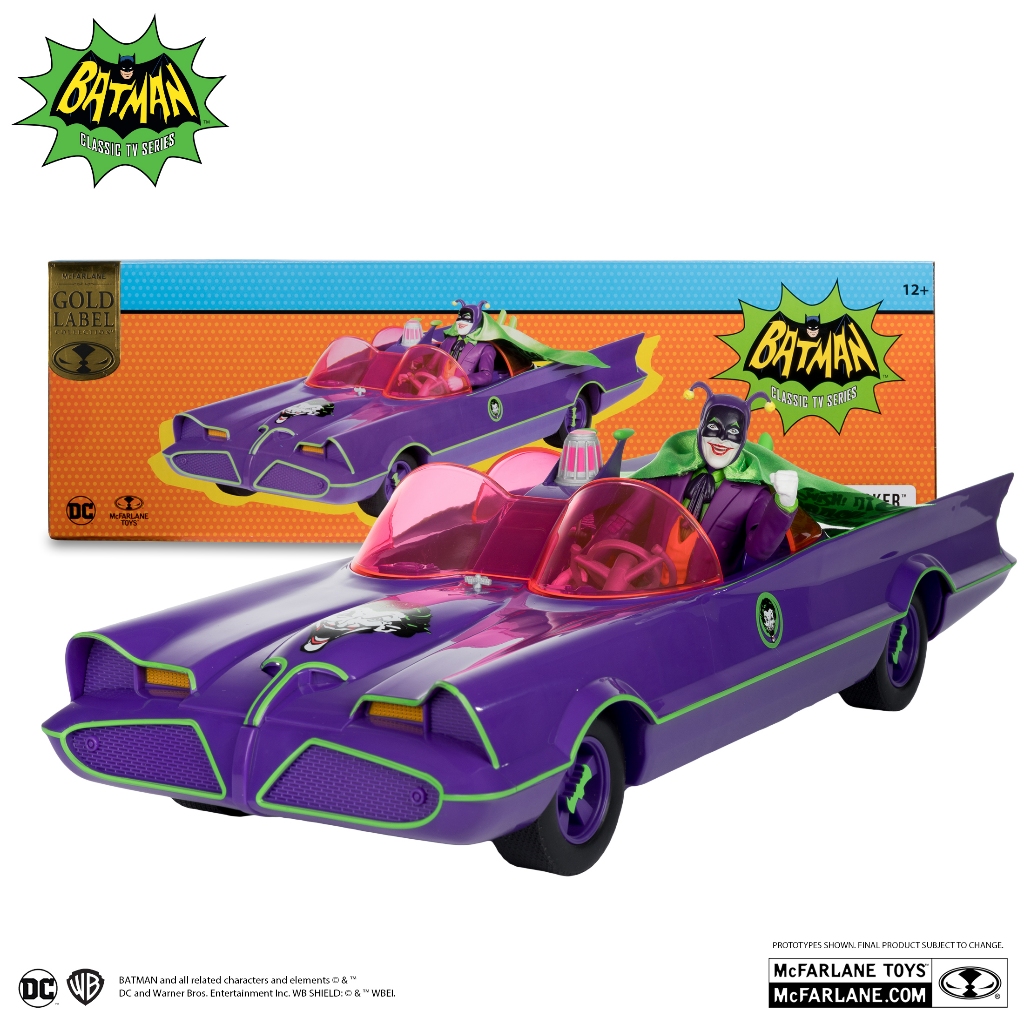 Mcfarlane Toys : GOLD LABEL - BATMAN 66 - BATMOBILE WITH JOKER FIGURE 15017