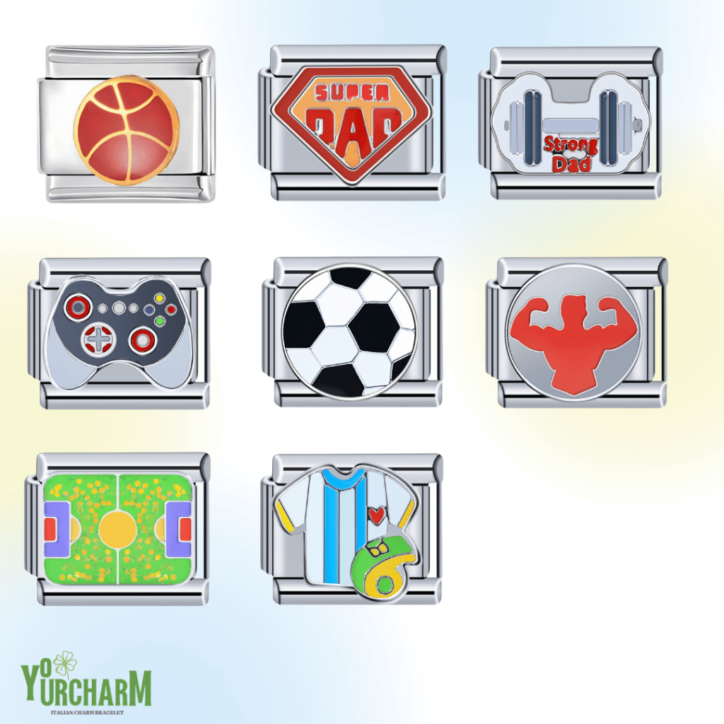yourcharm italian charm bracelet อิตาเลี่ยนชาร์ม สร้อยข้อมือเลือกลายเองได้ set:sport