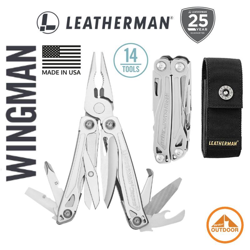 Leatherman WINGMAN | Multi Tool Stainless | 14 Tools เครื่องมือพับอเนกประสงค์