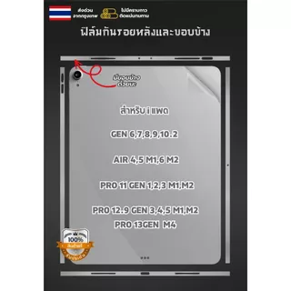 ฟิล์มหลังใส และ ขอบข้าง สำหรับiPad g10 air5,6 ทุกรุ่น ฟิล์ม กันรอย ฟิล์มหลัง ไอแพด Air5 Air6 Pro M4