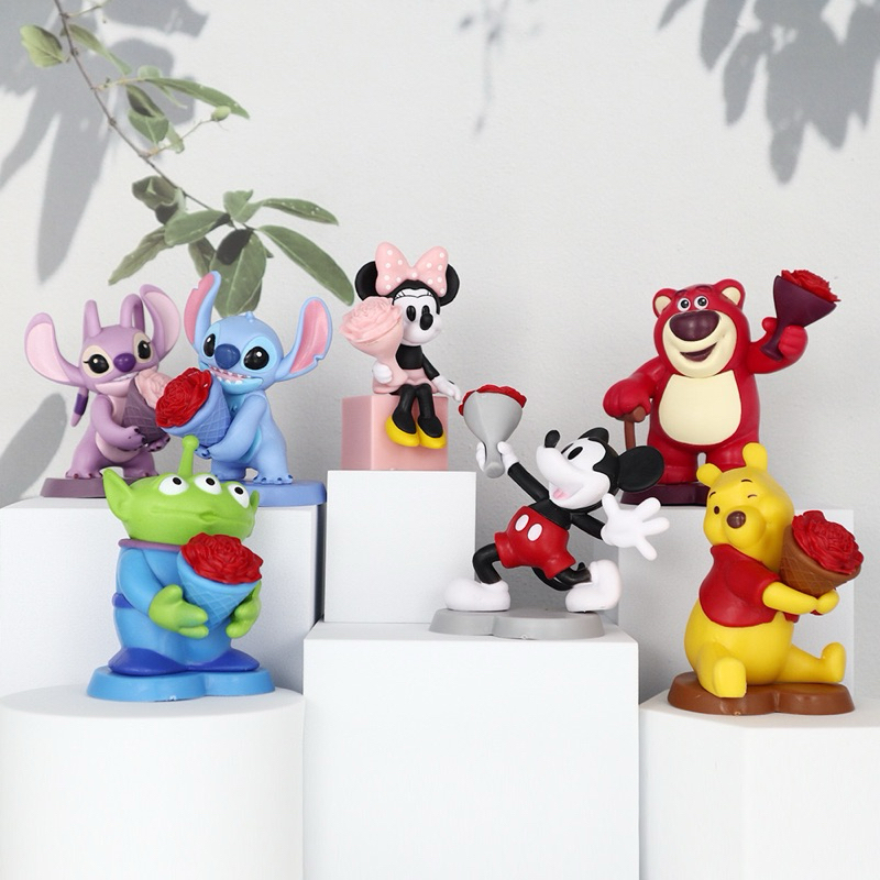 โมเดล กาชาปอง ฟิกเกอร์ อนิเมชั่นของสะสม ของขวัญ กล่องสุ่มตัวการ์ตูน : Disney with Flowers - รูปที่ 2