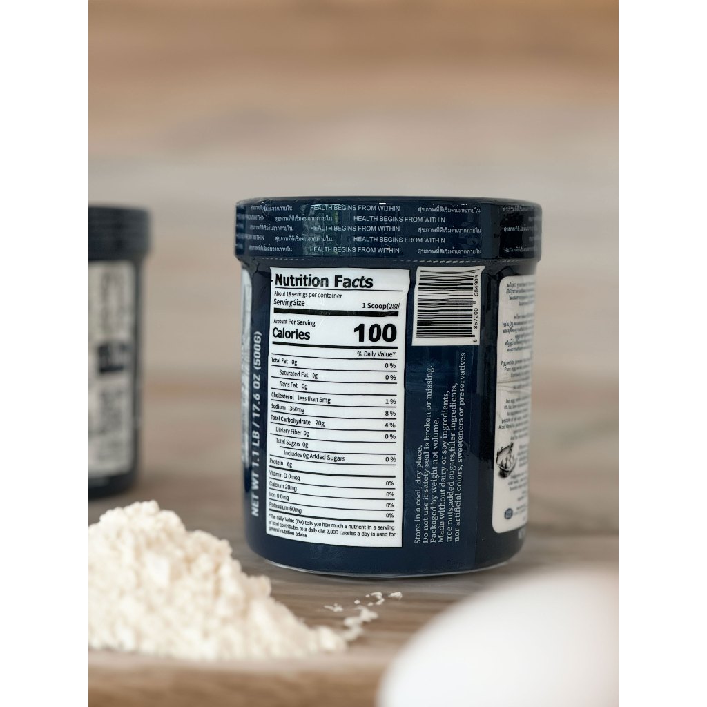 ผงไข่ขาว ธรรมชาติ 100% โปรตีนสูง ทานได้ทุกวัน 500g - รูปที่ 6