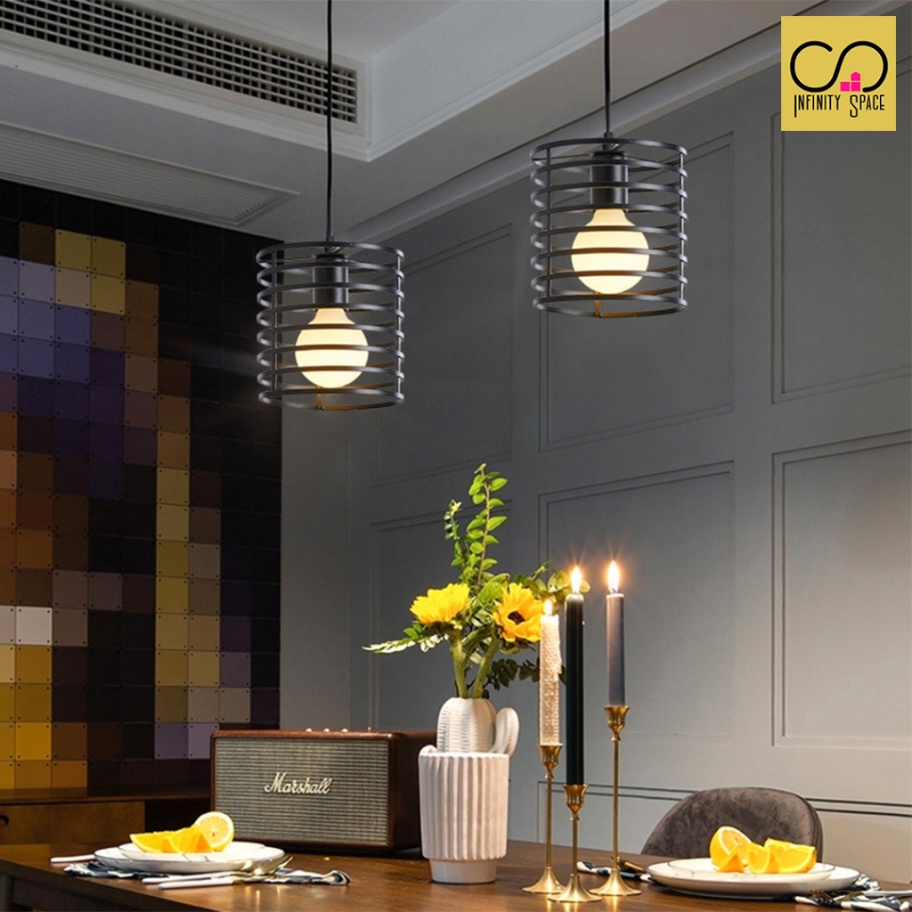 Infinity Space: PDL-M82-P โคมไฟห้อยเพดาน โคมไฟลอฟท์วินเทจ ย้อนยุค โคมไฟตกแต่งบ้าน คาเฟ่ Pendant Lamp