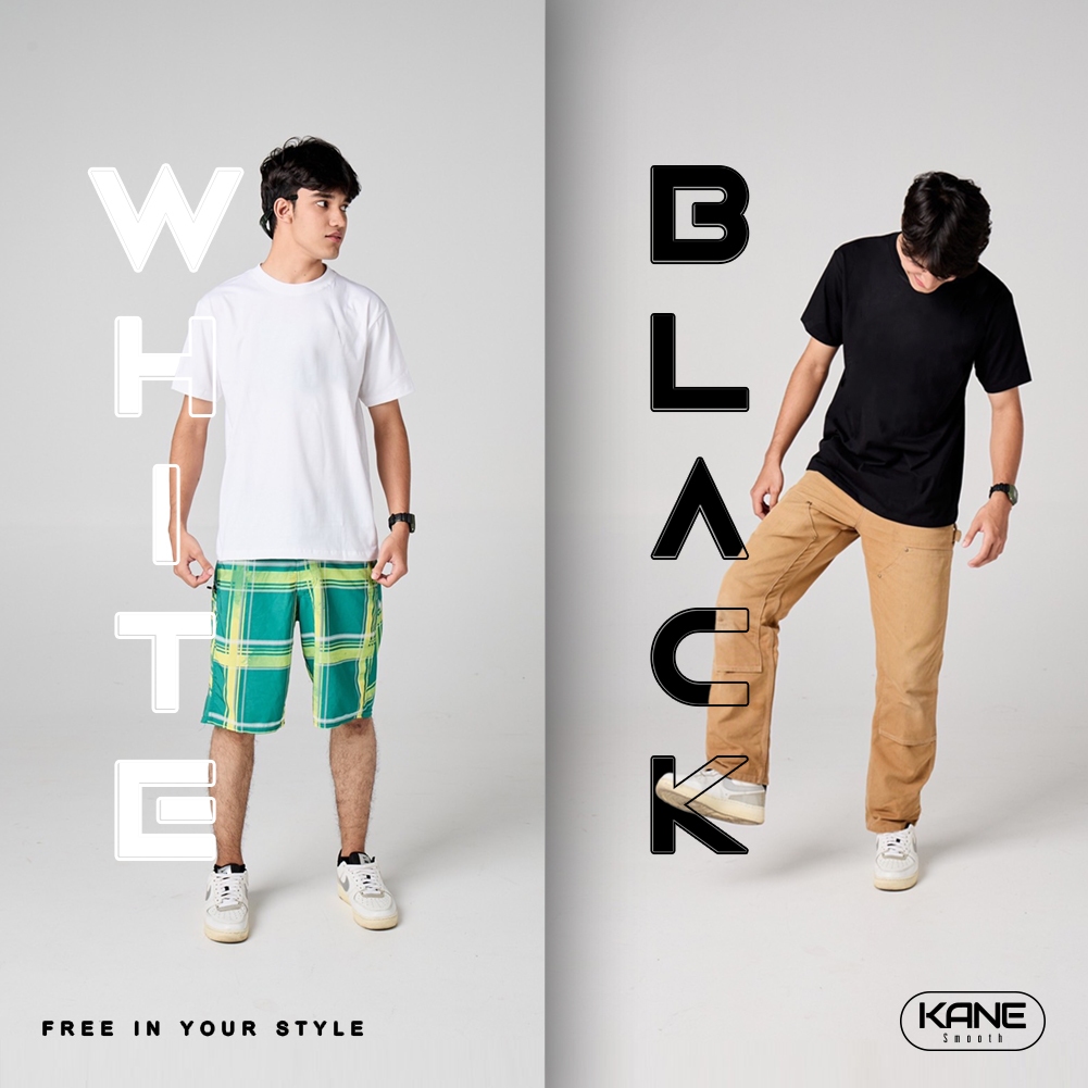 เสื้อยืดคอตตอนสีพื้น " Kane Smooth " Premium Cotton