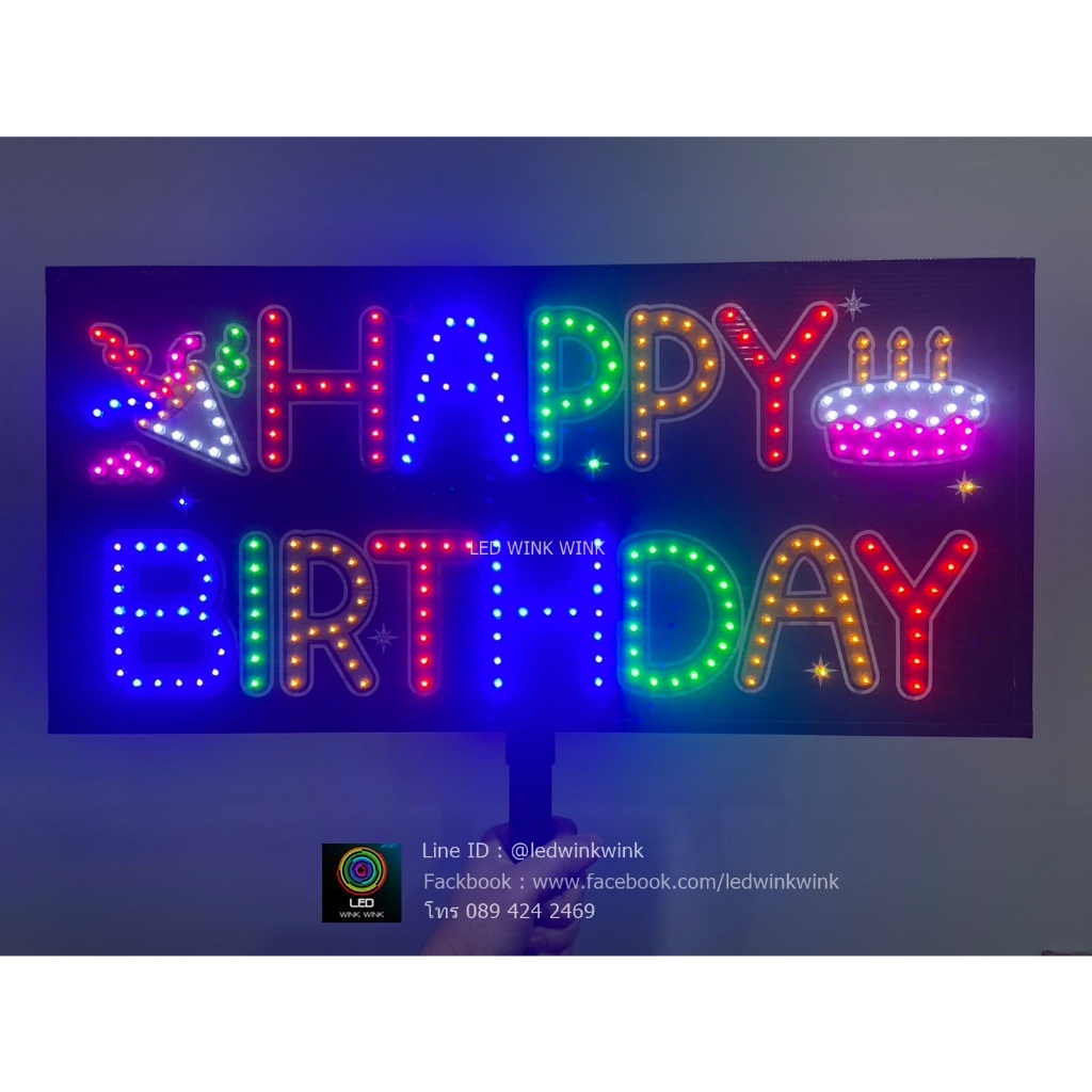 พร้อมส่ง !!!! ป้ายไฟ วันเกิด สุขสันต์วันเกิด Happy รูปที่ 7