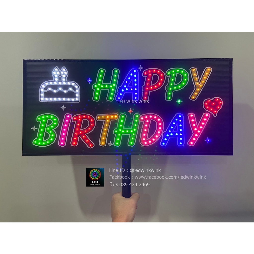 พร้อมส่ง !!!! ป้ายไฟ วันเกิด สุขสันต์วันเกิด Happy รูปที่ 5