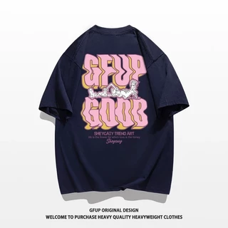 TeeTwoOne ผ้าคอตตอน100% t shirt พิมพ์ลาย“GFUP GOOD” สไตล์เกาหลี ผู้ชาย เสื้อยืดโอเวอร์ไซส์ unisex【COD】