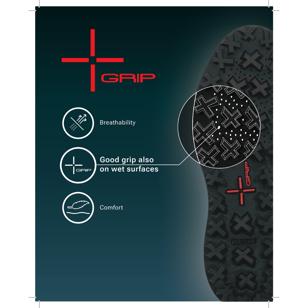 GEOX รองเท้าหนังผู้ชาย รุ่น U KOSMOPOLIS +GRIP W - BLACK FW24 (U46E5AC9999M_F4BKXX)