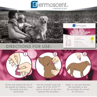 ATOP 7 Spot-On 🐶🐱 (Dermoscent) นํ้ามันบำรุงผิวชนิดหยดหลัง สำหรับโรคภูมิแพ้ผิวหนัง ลดคัน ในสุนัขและแมว