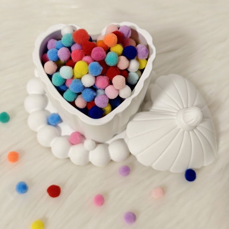 ปอม ปอม 200 ชิ้น คละสี สีเขียว สีชมพู สีสันสดใส
