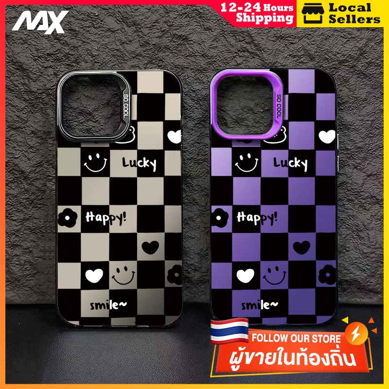 สีดำหรูหราซิลิโคนแข็งกรณีโทรศัพท์ สีดำและสีขาวหมีตาราง for IPhone 13 12 7Plus 14 15 11 Pro MAX 8 6 7 6S Plus X XR XS