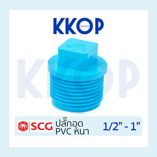 ปลั๊กอุด ปลั๊กอุดเกลียวนอก พีวีซี PVC สีฟ้า SCG เอสซีจี ขนาด 1/2" - 1"