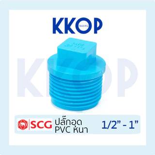 ปลั๊กอุด ปลั๊กอุดเกลียวนอก พีวีซี PVC สีฟ้า SCG เอสซีจี ขนาด 1/2" - 1"