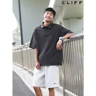 CLIFF เสื้อโปโลผู้ชาย แฟชั่นคอปกแขนสั้น สีล้วนแมทช์ลุคง่าย การออกแบบกระเป๋าหน้าอก ชุดคู่รัก