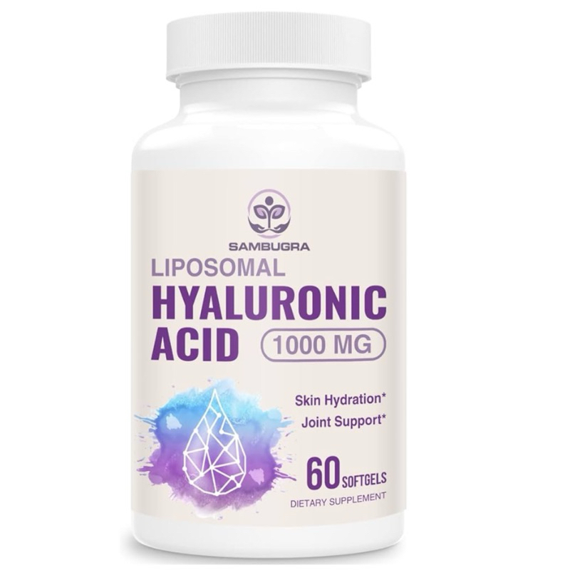 [ SAMBUGRA ]✅LIPOSOMAL HYALURONIC ACID 1000 MG( สนับสนุนผิว ดวงตา และเนื้อเยื่อ ) ( 60 ซอฟ์ทเจล )