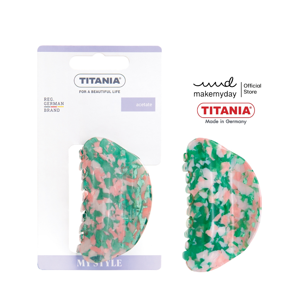 TITANIA Hair Clip กิ๊บหนีบผม สี Floral Forest นำเข้าจากเยอรมัน (1 กล่องบรรจุ 1 ชิ้น)
