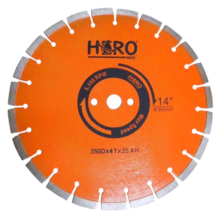 ใบตัดปูน HERO ขนาด 14 นิ้ว -16 นิ้ว ความหนา 4 มิล-10 มิล รู 1 นิ้ว,รู 2 นิ้ว DESIGN BY JAPAN - รูปที่ 2