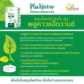 สบู่สมุนไพรพลูคาวแอ๊ดวานซ์ 50g. แพ็กสูตรมะกรูดใหญ่ รวม 2 ชิ้น ราคาพิเศษบ้านหมอละออง ส่งฟรี มี COD