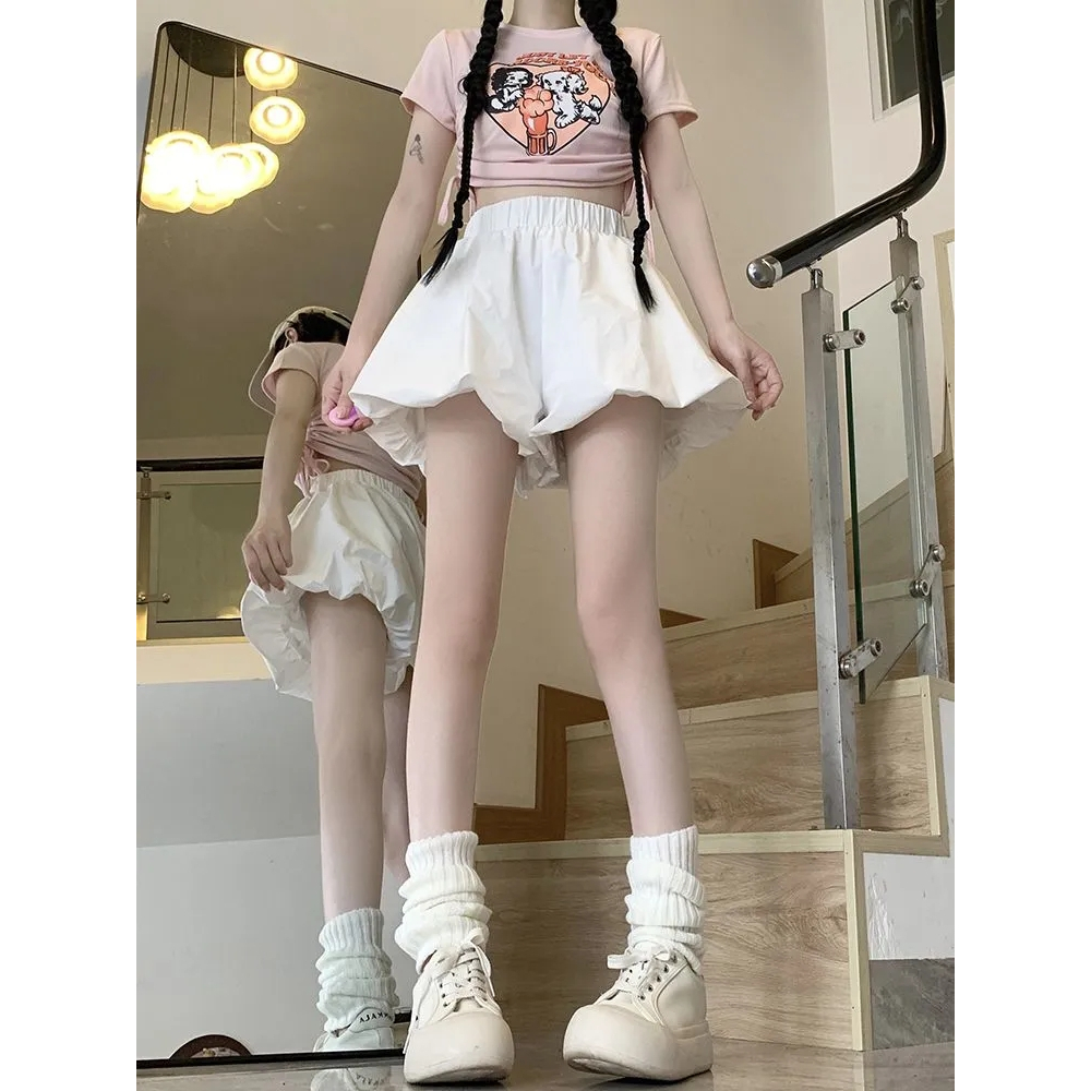 Miniyiness ✨พร้อมส่ง✨Y2k Skirtกางเกงขาสั้น เอวสูง มีซักใน มีกระเป๋า สุดฮิต สาวอ้วนใส่ได้ สไตล์เกาหลี