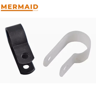 [50 ชิ้น/ชุด] เคเบิ้ล แคล้ม Cable Clamp ตัว จับสายไฟ 1/2 1/4 , 1/8 , 3/8 , 3/16 5/16 นิ้ว สีขาว/สีดำ ตัวยึดสายไฟ