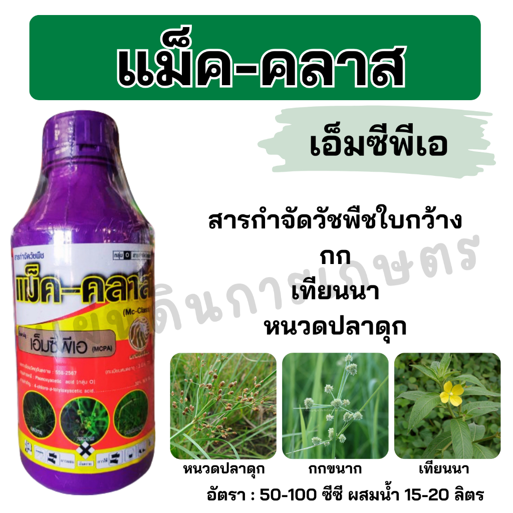 แม็ก-คลาส (MCPA) 1 ลิตร สารกำจัดวัชพืชในนาข้าว ยาฆ่าหญ้ากก หญ้าลักเขียด หญ้าหนวดปลาดุก ยาฆ่าหญ้า