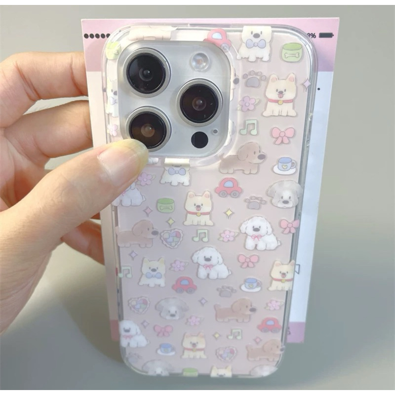 ( 12-16PM ) เคส Puppy IMDพื้นชมพูฝังลาย