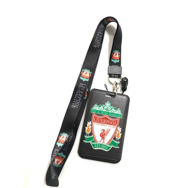 LVP ลิเวอร์พูล BLACK ที่ใส่บัตร  พร้อมสายคล้องคอ(2.5cm) ลายLVP ลิเวอร์พูล  สำหรับบัตร 5.5x8.5cm 811