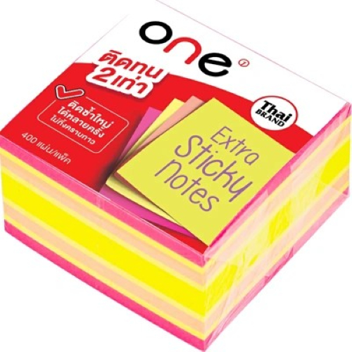 กระดาษโน้ต 3"x3" เอ็กซ์ตร้า ONE O2153-EX