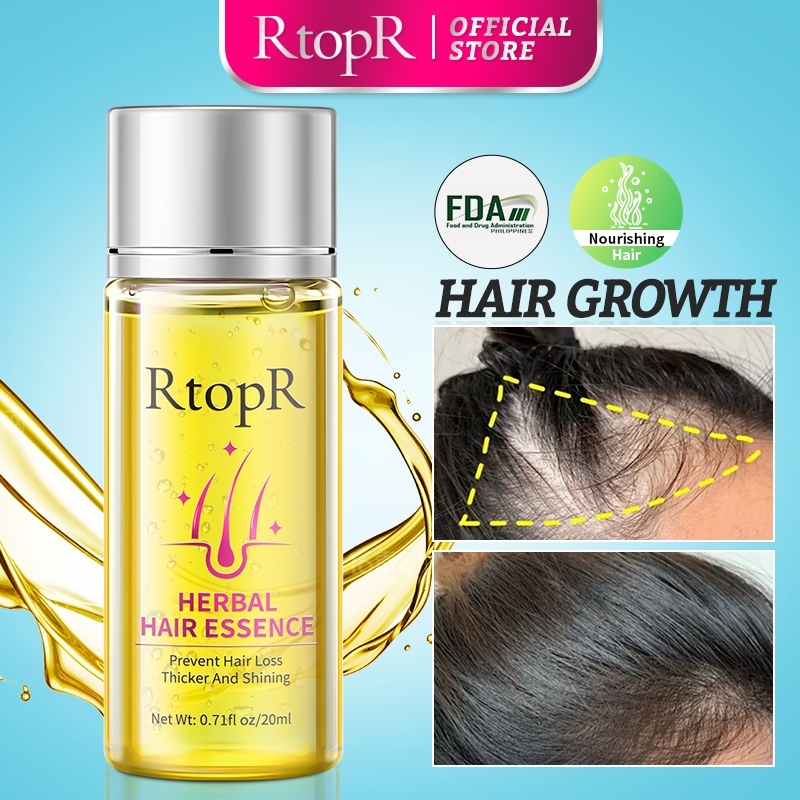 RtopR FDA เอสเซนส์สมุนไพร สำหรับบํารุงเส้นผม ป้องกันผมร่วง ปลูกผม 20 มล โตของเส้นผม ซ่อมผมเสีย