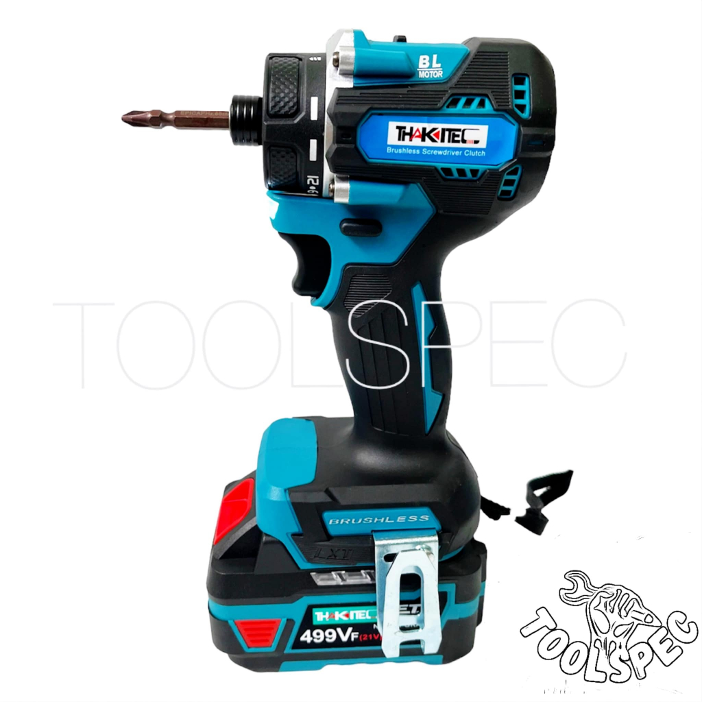 THAKITEC รุ่นใหม่ ไขควงคลัชไร้สาย มอเตอร์บัลเลส แบต ALL NEW 499Vf  ปรับท๊อกซ์ได้ แถมดอกไขควง 2 ดอก รุ่น TKS23 - รูปที่ 3