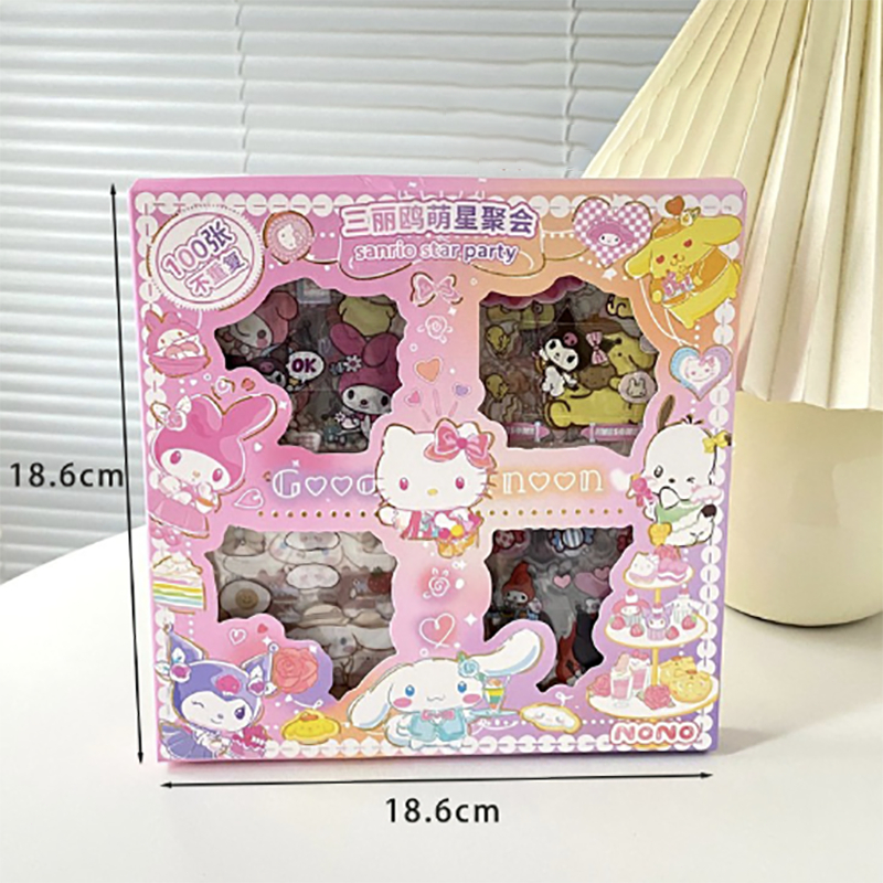 สติกเกอร์ 100แผ่น พร้อมกล่อง ลายการ์ตูน ชุดสติ๊กเกอร์ สติกเกอร์กันน้ำ เครื่องเขียนนักเรียน - รูปที่ 7