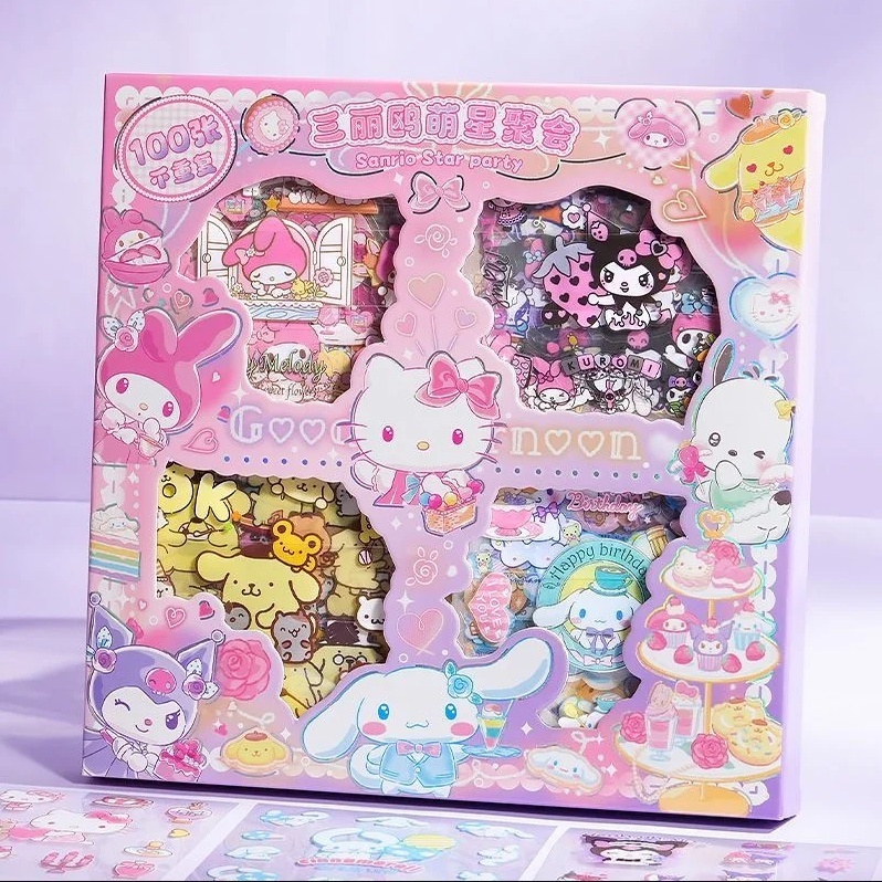 สติกเกอร์ 100แผ่น พร้อมกล่อง ลายการ์ตูน ชุดสติ๊กเกอร์ สติกเกอร์กันน้ำ เครื่องเขียนนักเรียน - รูปที่ 5