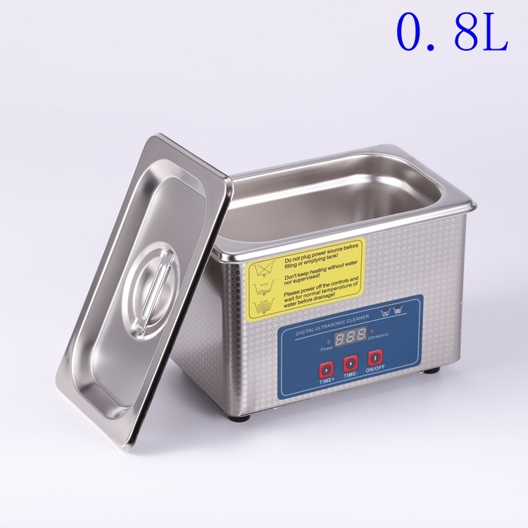สแตนเลส 0.8L เครื่องทำความสะอาดอัลตราโซนิก เครื่องล้างแว่นตา เครื่อล้างแว่น ด้วยการจับเวลาและเครื่องทำความร้อน