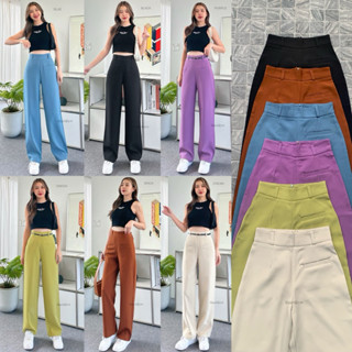 รุ่นกระเป๋าเจาะ(S-XL) ซิปหลัง กางเกงแฟชั่นกางเกงทำงาน