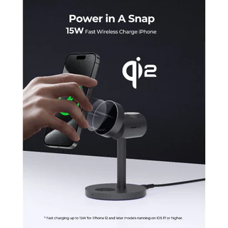 AUKEY แท่นชาร์จไร้สาย MagFusion Qi2 Qi2.2 3-in-1 15W-25W Wireless Charging Station LC-MC311 / MC311A / MC311AP