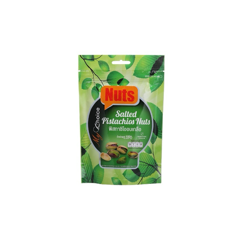 Mychoice salted pistachio nuts 100 g. มายช้อยส์ พิชตาชิโออบเกลือ